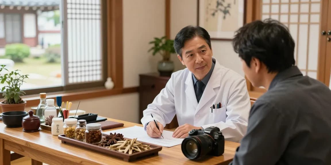 Compassionate care at 영통한의원 showcasing a traditional Korean medicine consultation