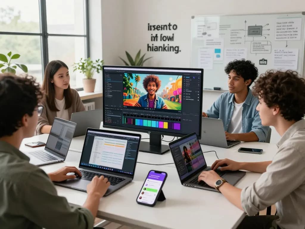 Creative professionals using Seedance 2.0 for dynamic video generation in a collaborative workspace