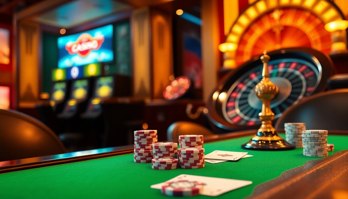 Experience the vibrant atmosphere of trang chủ 789win with an exciting online casino interface featuring tables, chips, and slots.