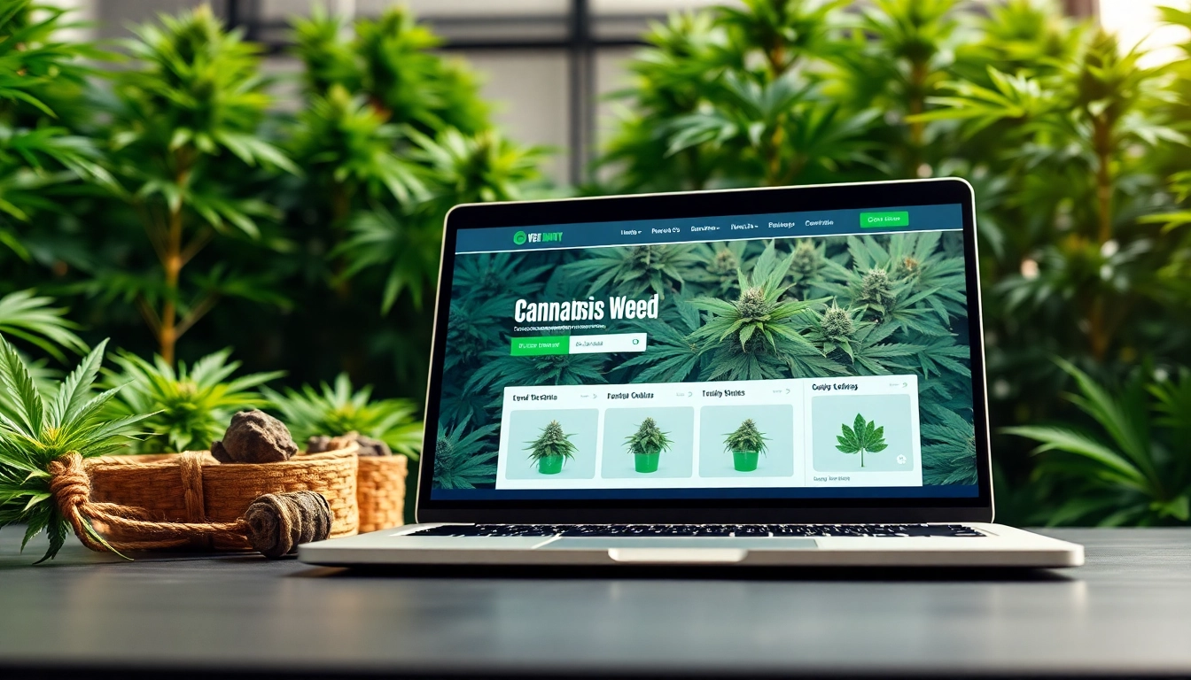 can you buy weed on the internet through a vibrant web interface showcasing cannabis products.
