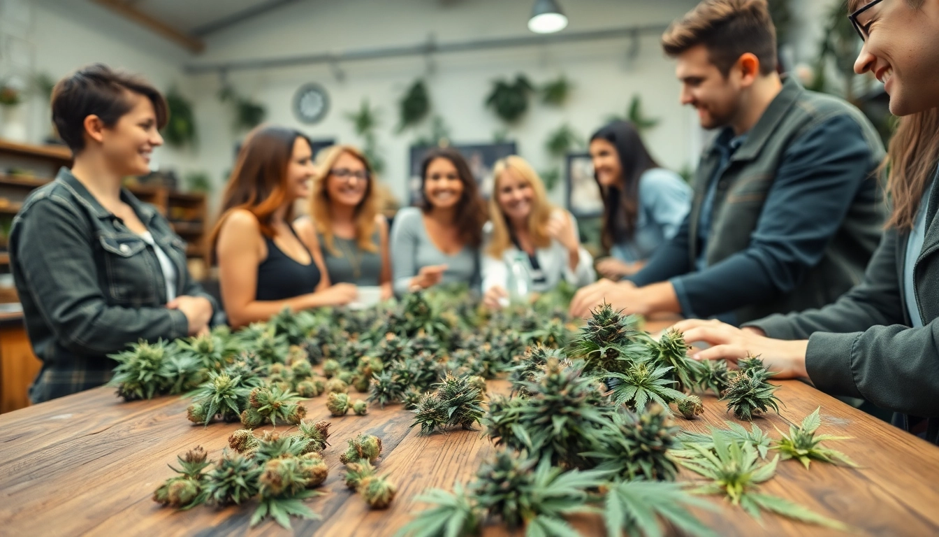 Find out where to get pot by exploring a vibrant cannabis marketplace filled with diverse people.
