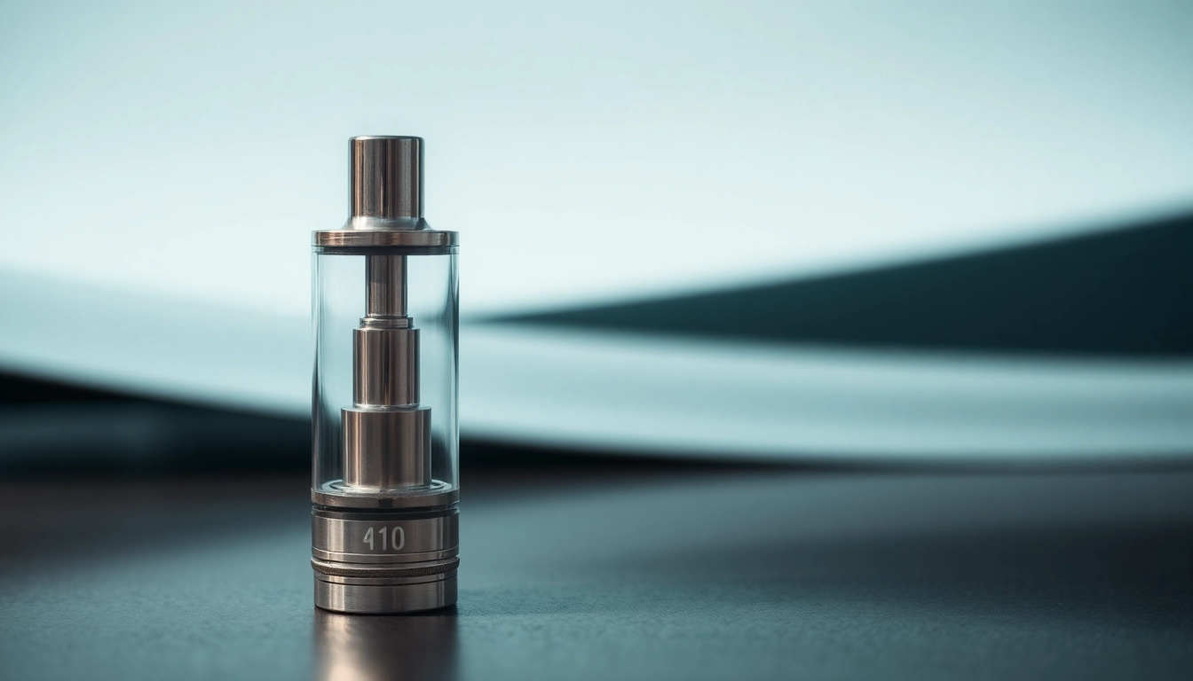 Showcasing a 510 cartridge in a sleek design with metallic sheen and modern aesthetics.