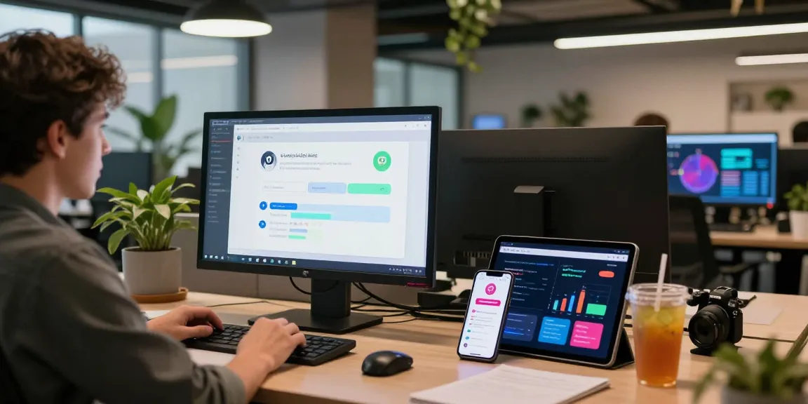 Spicy AI chatbot interaction in a modern workspace, showcasing dynamic user engagement and innovative tech.