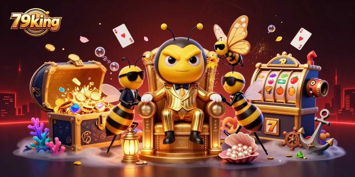 79king casino scene features a bumblebee mob boss surrounded by games and riches.