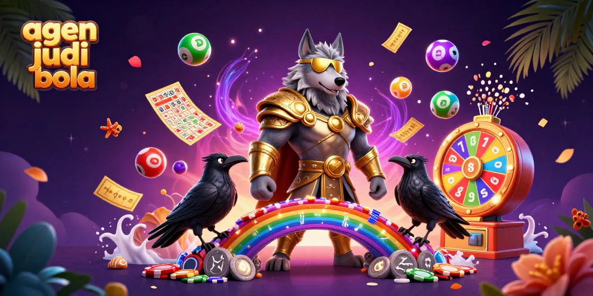 Join the excitement of agen judi bola with a dynamic illustration of betting heroes and vibrant games.