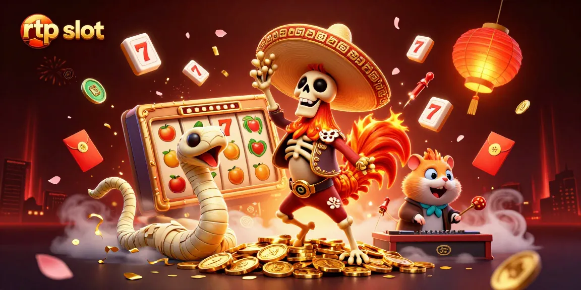 Engaging illustration of an rtp slot scene featuring vibrant characters and casino elements.