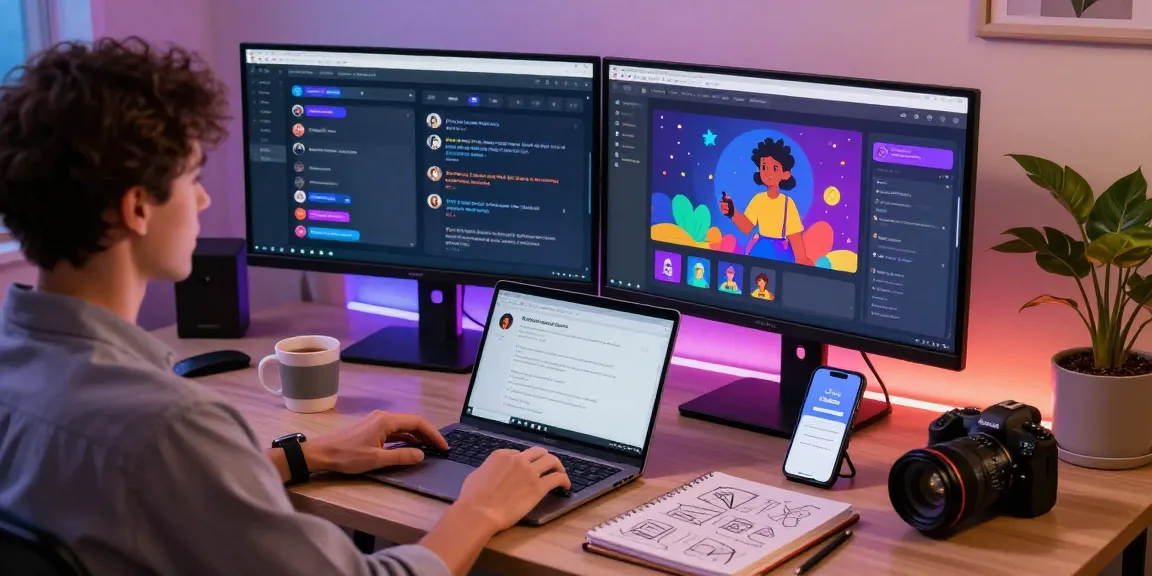 Engaging interaction with ai nsfw platform in a stylish home office setting, showcasing digital character creation and customization.