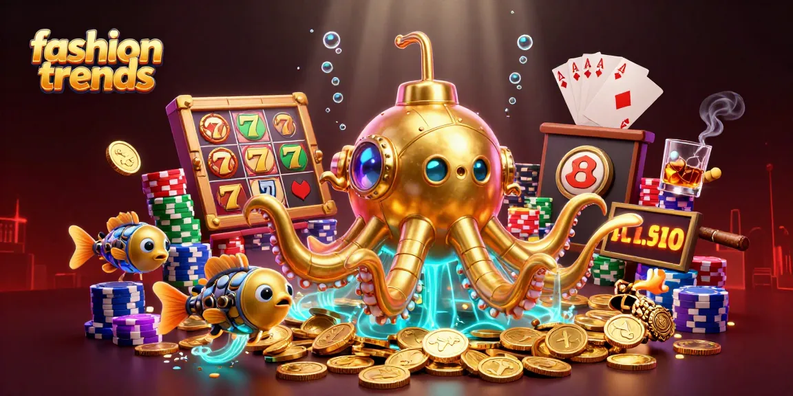 Engage with the latest fashion trends through our vibrant casino illustration featuring golden jackpots and slot games.
