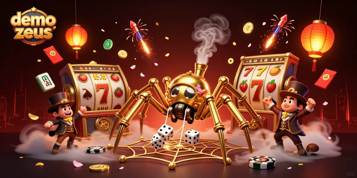 Experience the demo slot zeus with vibrant characters amidst dynamic casino elements and rich atmospheric effects.