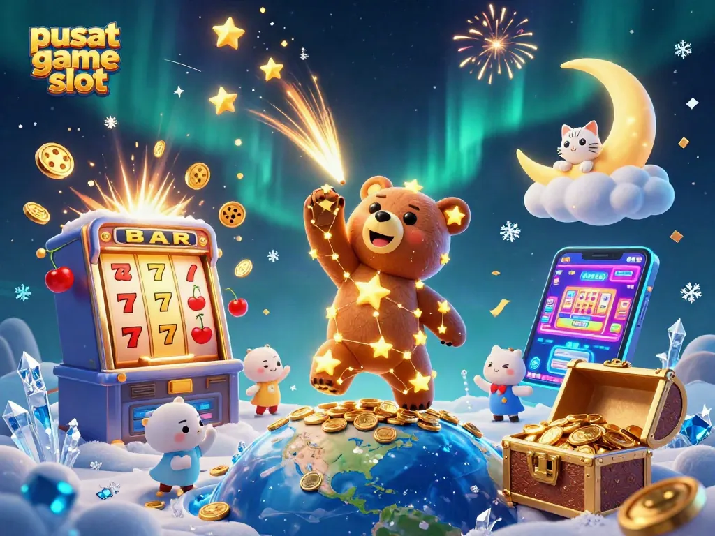 Join the adventure at pusat game slot with vibrant casino elements and dynamic characters.