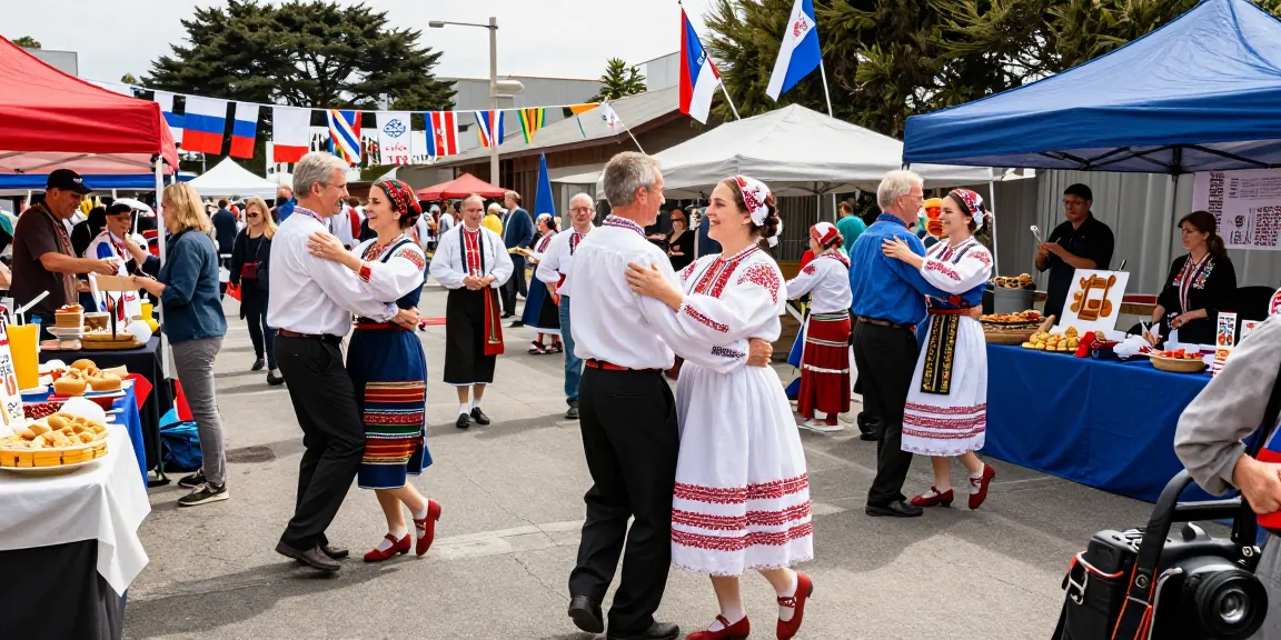 Polish community gathering at cultural festival in San Francisco promoting https://www.sfpol.com/