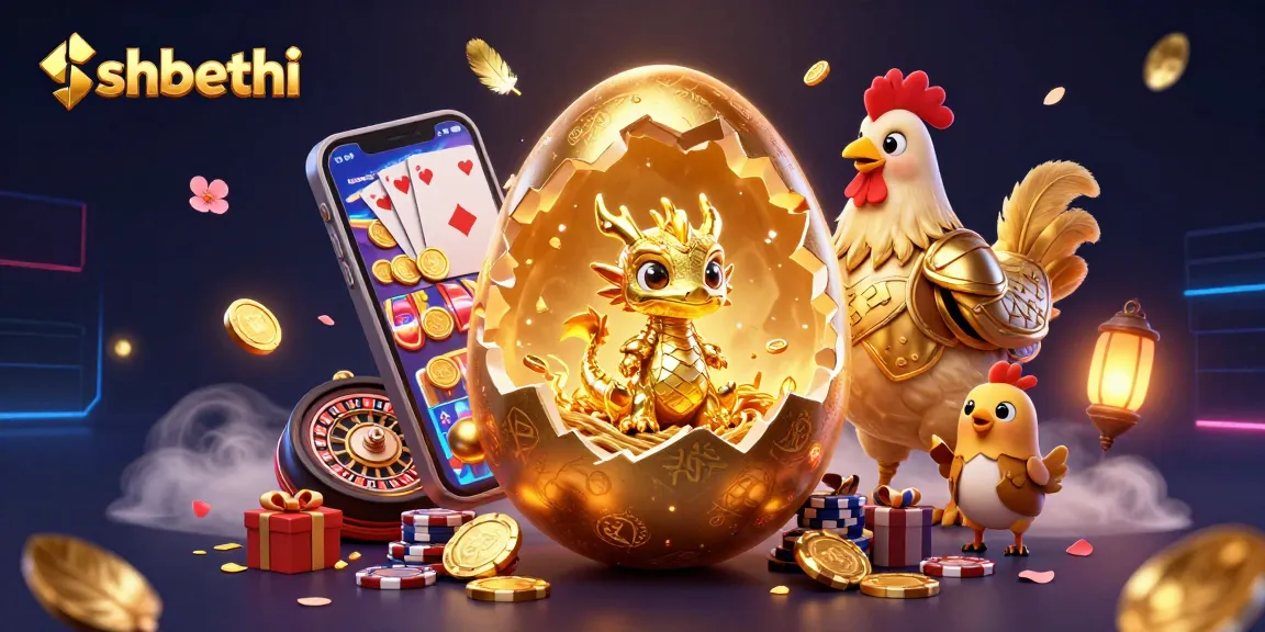 Engage in vibrant gaming action with shbethi's dazzling golden baby dragon and casino elements.