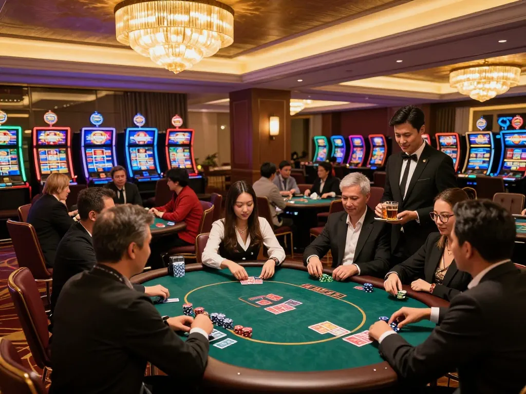 Engaged players at a stylish casino table showcasing the dynamic atmosphere of trang chủ dh88.