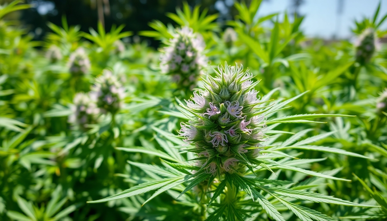 Proper loud hemp plant showcasing vivid flowers in a natural setting.