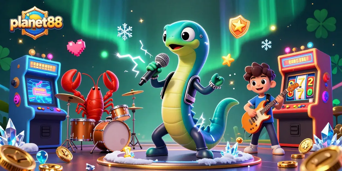 Enjoy the electrifying ambiance of planet88's underwater casino stage with lively characters and gaming elements.