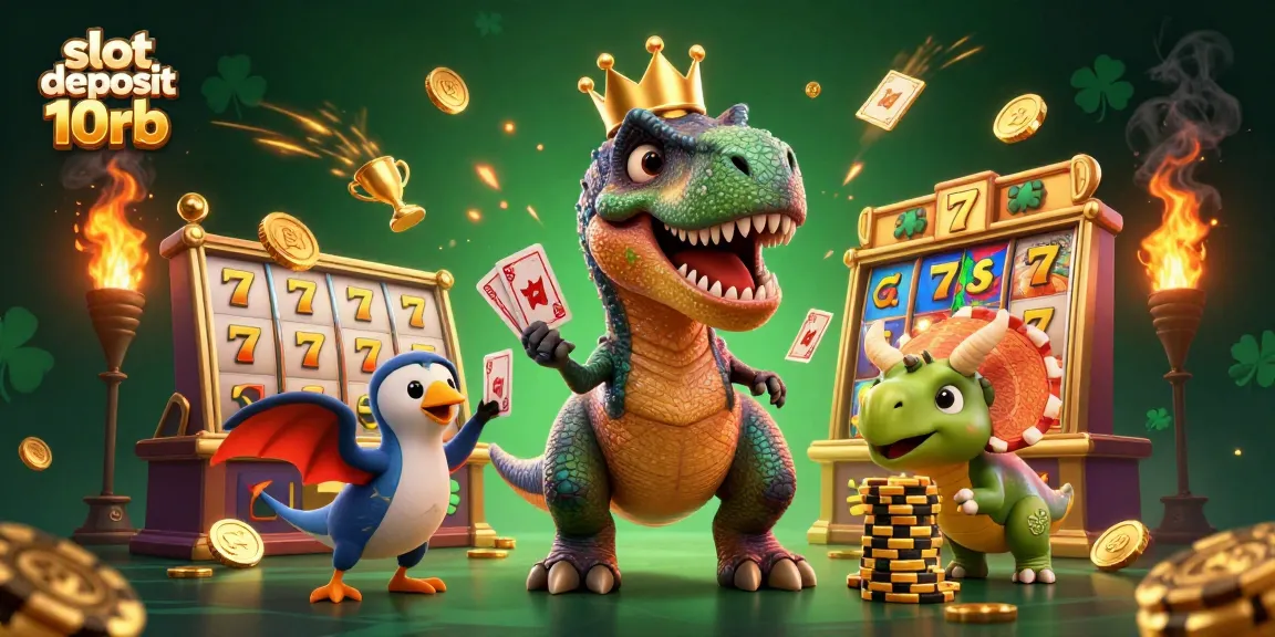 Engage with slot deposit 10rb for a chance to win big in this vibrant, detailed illustration.