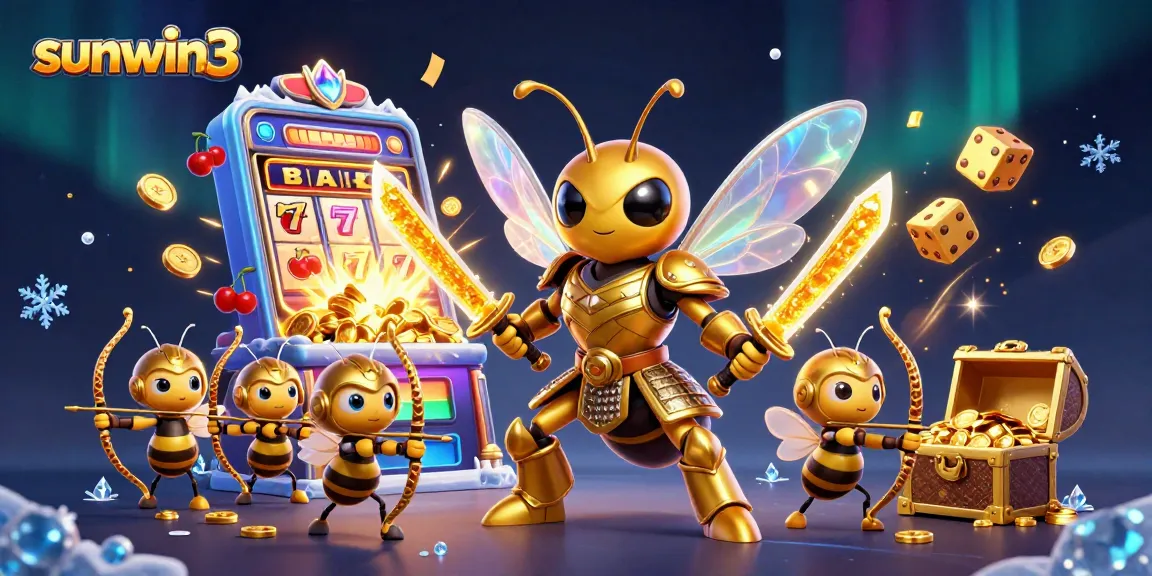 Experience thrilling action at sunwin3 with a golden hornet samurai amidst jackpot excitement.
