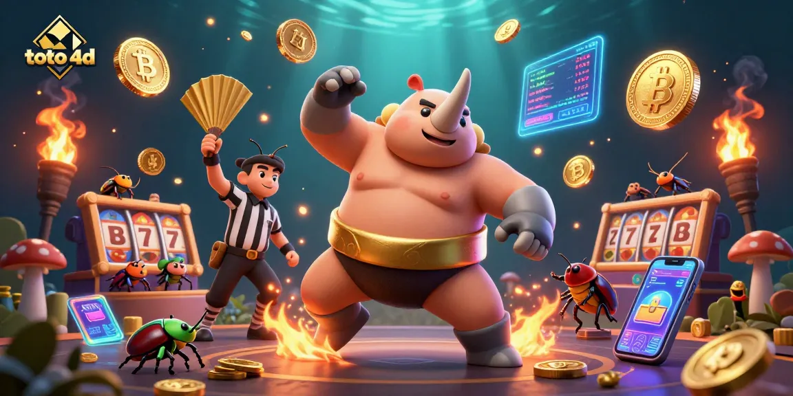 Bet on the excitement of toto 4d with a thrilling 3D casino scene featuring vibrant characters.