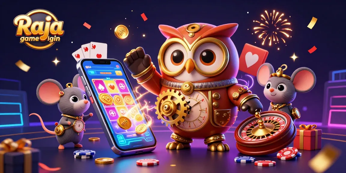 Engage with Raja game login to explore a vibrant 3D casino scene filled with exciting games.