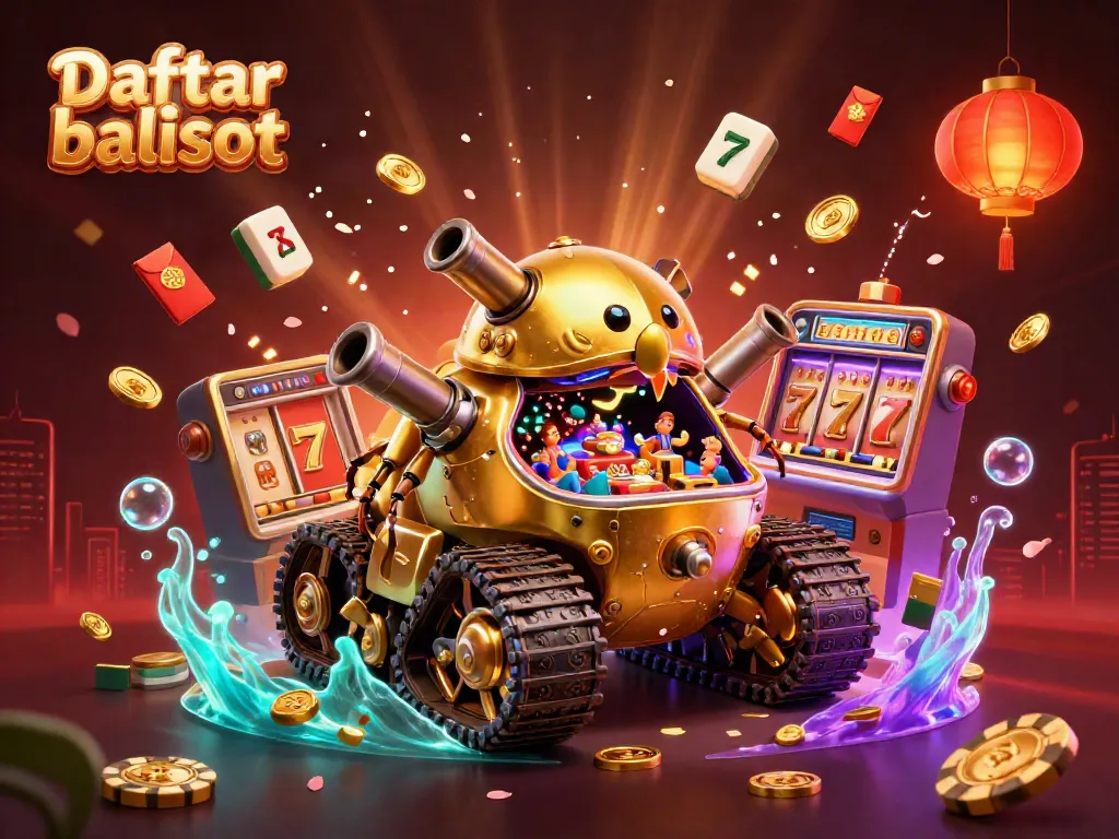 Experience the excitement of Daftar balisot in a colorful miniature casino with a gold beetle tank.