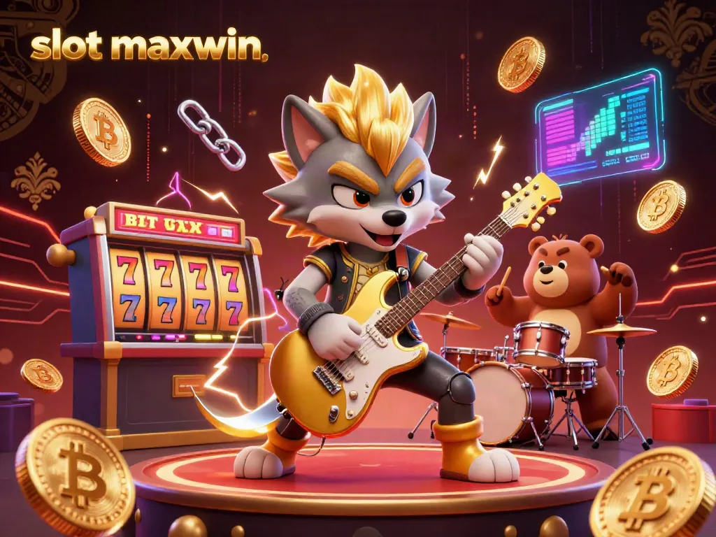 Experience the thrill of slot maxwin with dynamic cartoon characters surrounded by vibrant gambling elements.
