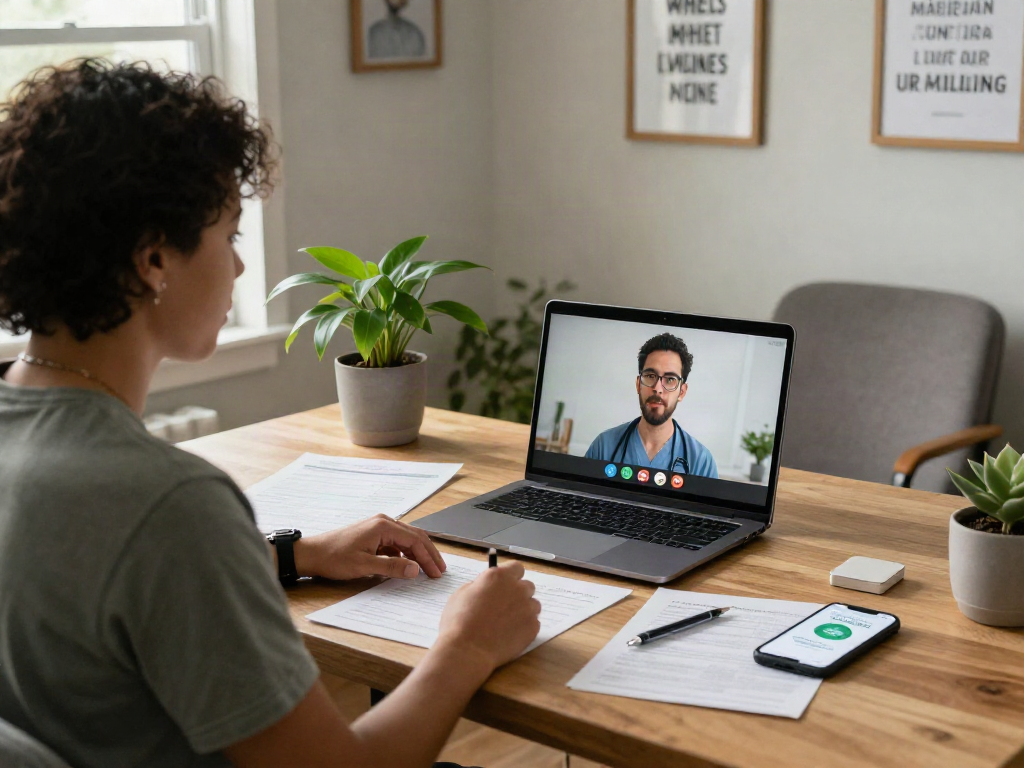 Consultation for Medical Marijuana Card Online in a cozy home office