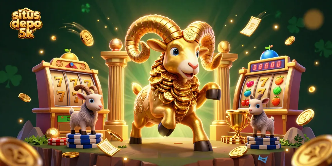 Permainan di situs depo 5k dengan karakter domba emas dan simbol slot berharga tinggi