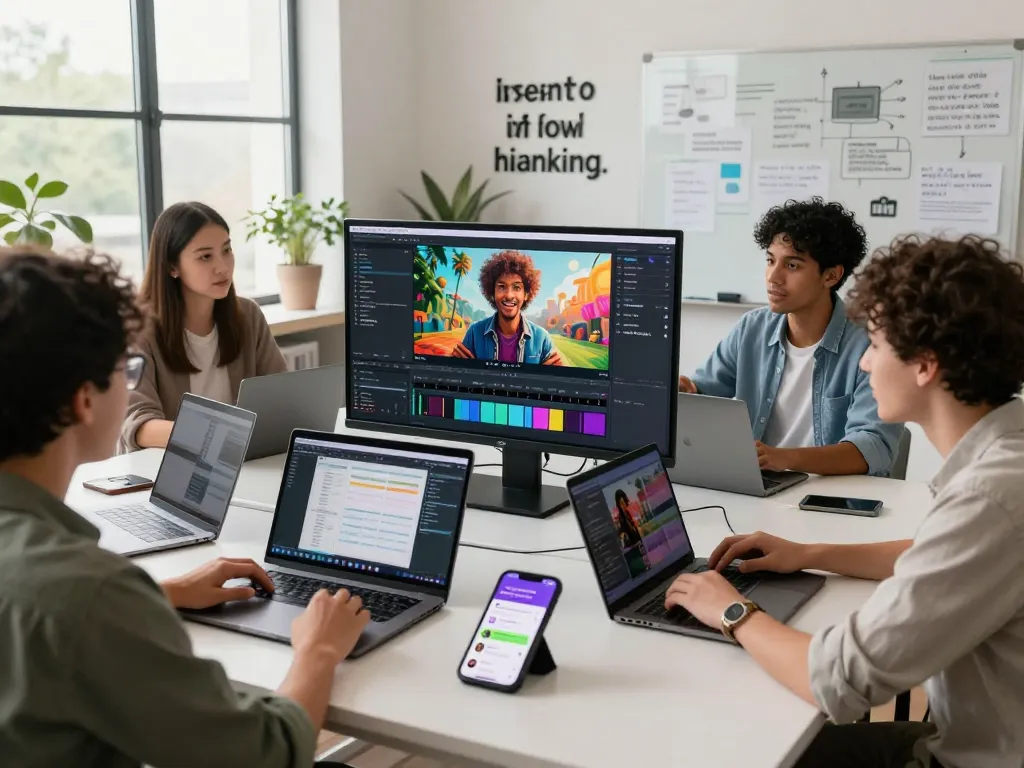 Creative professionals using Seedance 2.0 for dynamic video generation in a collaborative workspace
