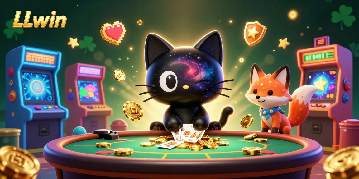 LLwin captivates players with its vibrant cosmic casino scene filled with colorful elements and gaming excitement.