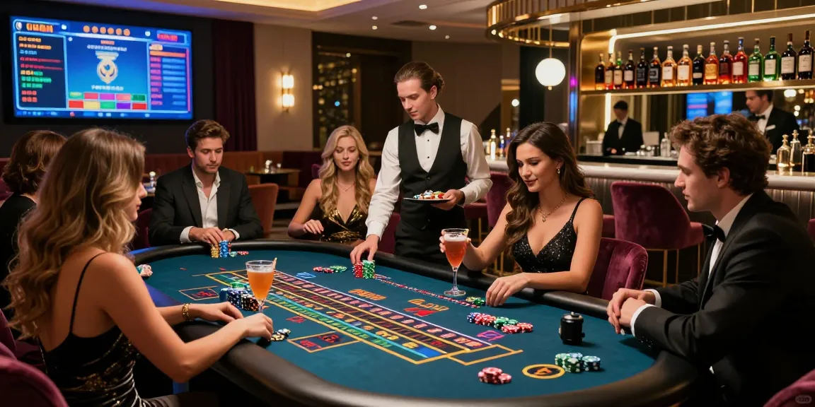 Pengalaman mewah di kasino online luxury12 dengan permainan roulette dan minuman khas.