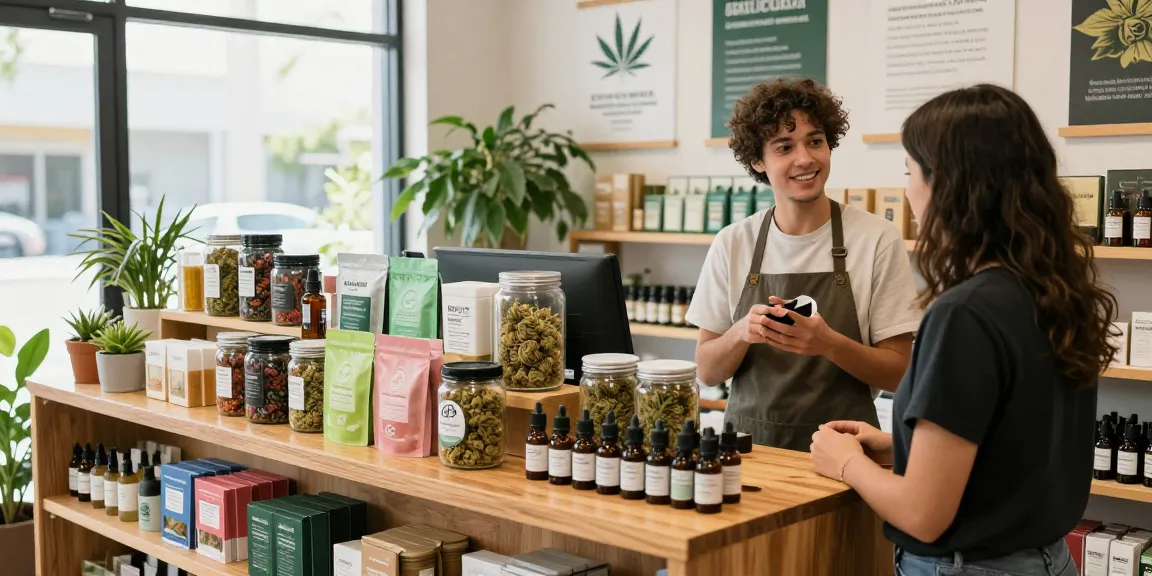 Buy weed online UK premium cannabis products displayed in an inviting shop, showcasing colorful strains and wellness options.