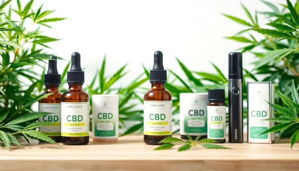 Premium CBD-olja och vape-produkter i en naturlig hälsomiljö som visar organiska och laboratorietestade ingredienser.