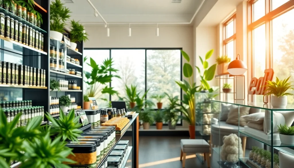 Visit this vibrant Weed Store showcasing a variety of quality cannabis products.