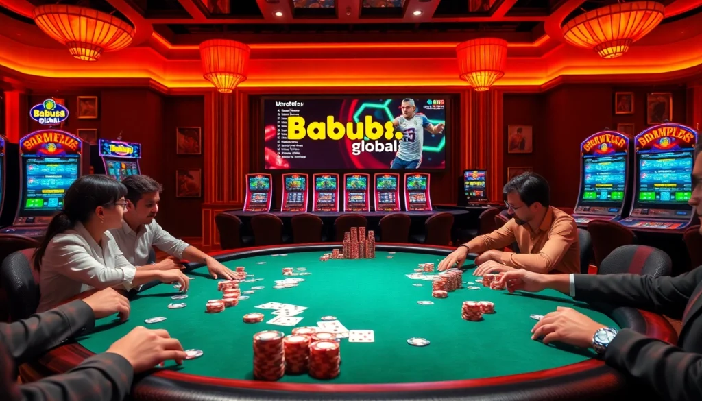 Bets placed on a poker table at Babu88.global casino, showcasing thrilling action and colorful chips.