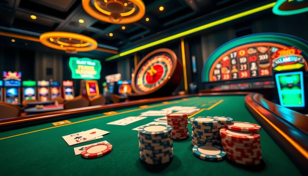 Experience the excitement at 777VIP with sophisticated casino tables and vibrant gaming action.