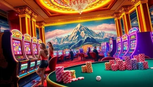 Experience the excitement of the Olympus slot game in a luxurious casino setting.