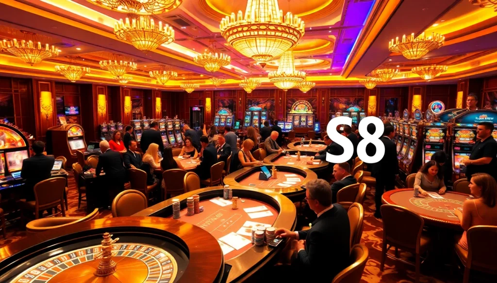 Experience the excitement at S8's glamorous casino tables filled with action and luxury.