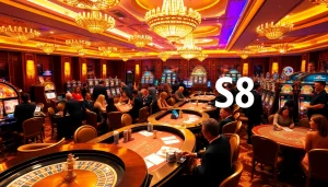 Experience the excitement at S8's glamorous casino tables filled with action and luxury.