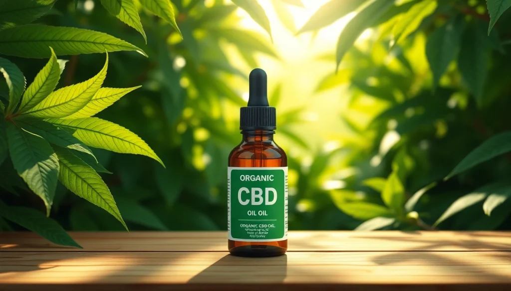 Showcasing Organic CBD oil in a soothing natural setting, emphasizing purity and wellness.