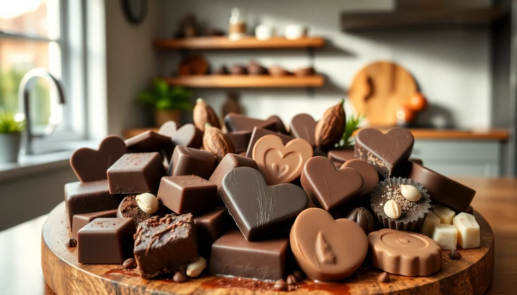 Indulge in chocolate edibles 1000mg showcased on a modern platter, emphasizing their rich textures.