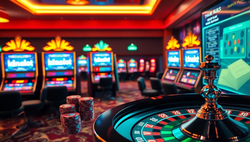 Engage in thrilling gameplay with idnslot at luxurious online casinos featuring vibrant slot machines.