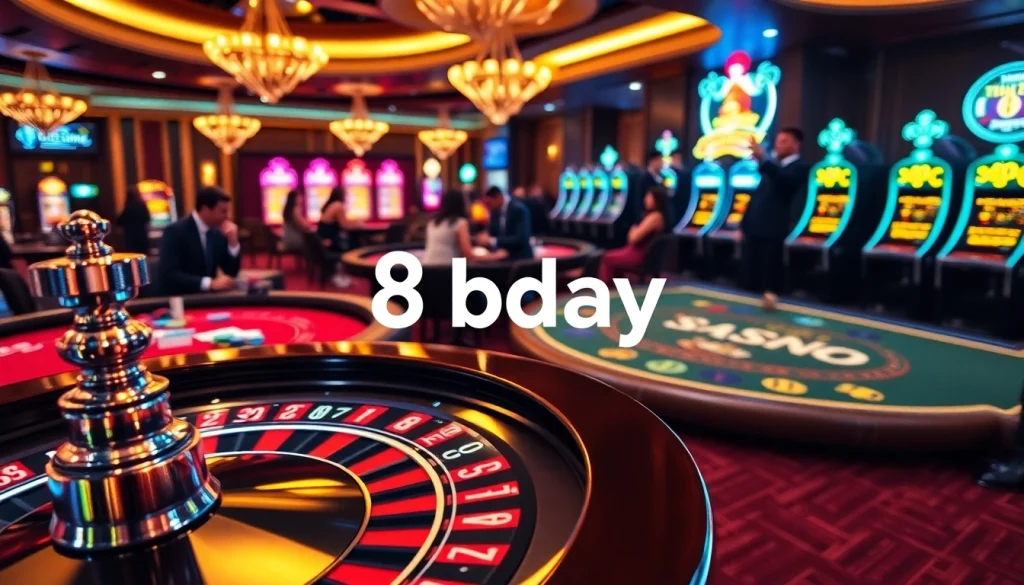 Experience the thrill of 8day's casino excitement with vibrant gaming tables and engaging players.